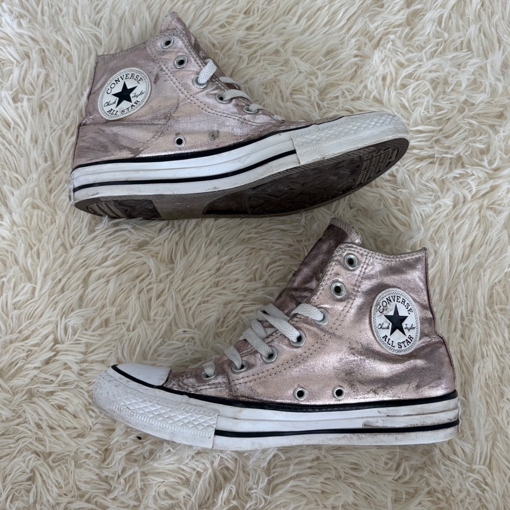 Converse Chuck Taylor All Star High Top Rose Gold Metallic Sneakers women‎ 7.5